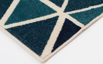 Try 8' x 10' Blue Geometric Indoor/Outdoor Rug
