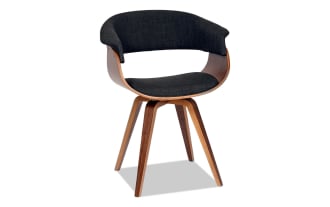 Jordanne Charcoal & Walnut Panel Back Upholstered Dining Chair