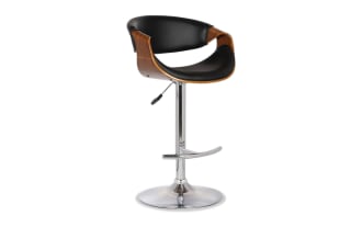 Rafe Black Faux Leather Upholstered Bar Height Adjustable Stool
