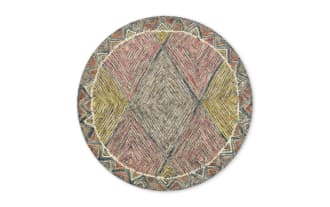 Katyusha 3' Round Pink Geometric Rug