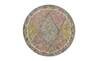Katyusha 3' Round Pink Geometric Rug