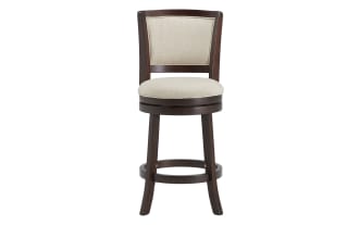 Fares Beige Upholstered Counter Height Swivel Stool