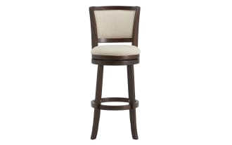 Fares Beige Upholstered Bar Height Swivel Stool