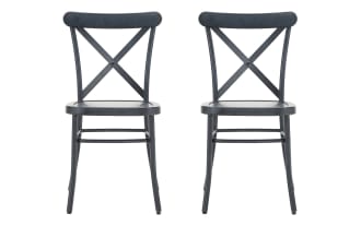Nicky Blue Cross Back Dining Chair (Set of 2)