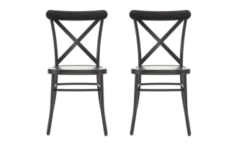 Nicky Black Cross Back Dining Chair (Set of 2)