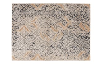 Vega 6' x 9' Beige Damask Rug