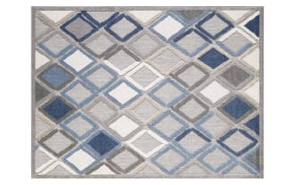 Aygon 2' x 3' Gray Geometric Indoor/Outdoor Rug