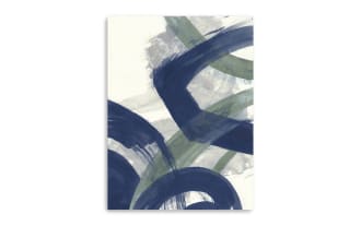 Navy Brushy Abstract I Canvas Wall Art