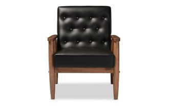 Benoni Black Faux Leather Accent Chair