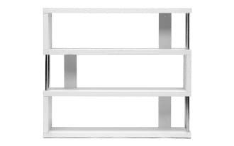 Durban White 3-Shelf Bookcase