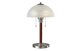 Alryra Walnut & Satin Steel Table Lamp