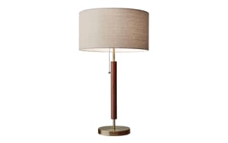 Alliston Antique Brass & Walnut Table Lamp