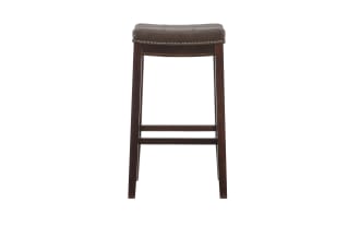Ryann Brown Faux Leather Backless Upholstered Bar Height Stool