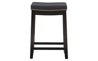 Ryann Black Faux Leather Backless Upholstered Counter Height Stool