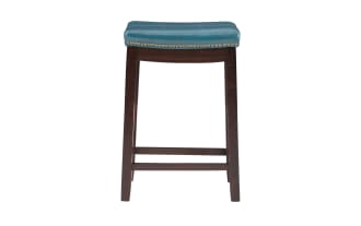 Ryann Blue Faux Leather Backless Upholstered Counter Height Stool