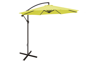 lime green offset patio umbrella WestinTrends 10 ft Outdoor Solar LED Cantilever with Base Weights, Dark operating system to the adjustable tilt angles Pure Garden Offset 10 ft.