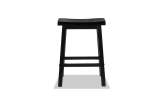 Ruiseal Black Solid Wood Backless Counter Height Stool