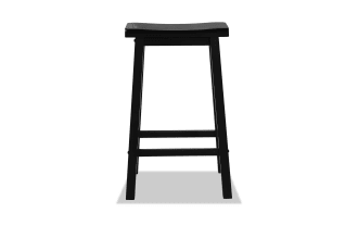 Ruiseal Black Solid Wood Backless Bar Height Stool