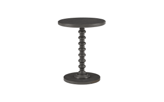 Gall 17'' Dark Gray Solid Wood Round Side Table