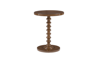 Gall 17'' Brown Solid Wood Round Side Table