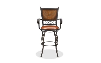 Friseal Copper Faux Leather Panel Back Bar Height Stool