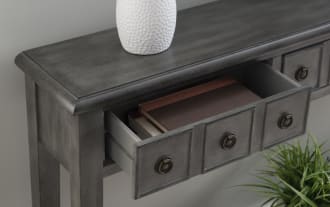 Donna 60'' Gray Storage Console Table
