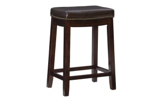 Cielo Brown Faux Leather Backless Counter Height Stool