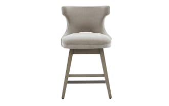 Kaya Light Gray Upholstered Counter Height Swivel Stool