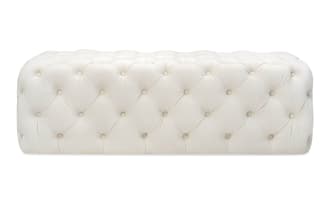 Gemini Cream Velvet Ottoman