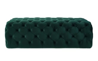 Gemini Green Velvet Ottoman