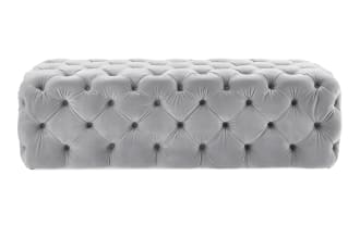 Gemini Gray Velvet Ottoman