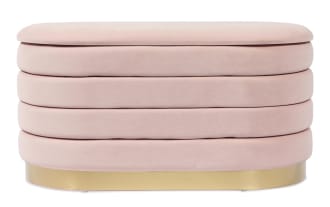 Larson Blush Velvet Storage Bench