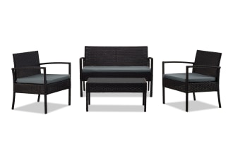 Dianta 4 Piece Gray Outdoor Conversation Set