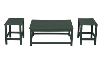 Paloma 3 Piece Green Outdoor Adirondack Table Set