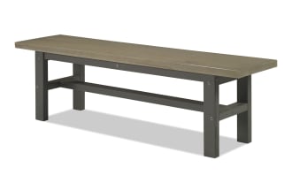 Flint Black & Oak Bench