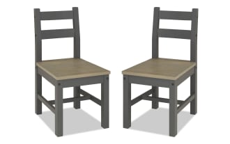 Flint Black & Oak Ladder Back Dining Chair (Set of 2)