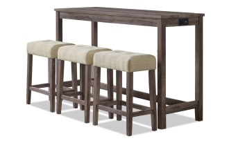 Patton 4 Piece Gray Upholstered Sofa Table Set