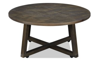 Rosaline Brown Round Coffee & 2 End Table Set