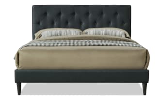 Aimee Queen Charcoal Upholstered Platform Bed