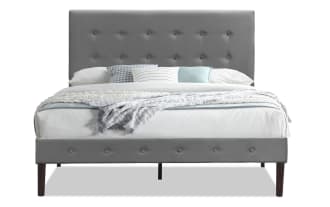 Foster II King Charcoal Upholstered Platform Bed