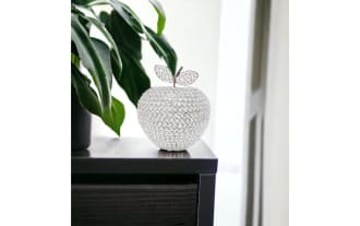 14'' Silver Glam Apple Sculpture