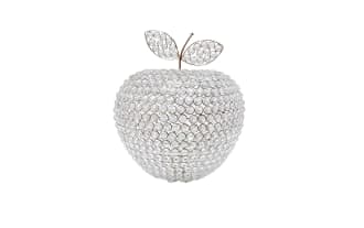 14'' Silver Glam Apple Sculpture