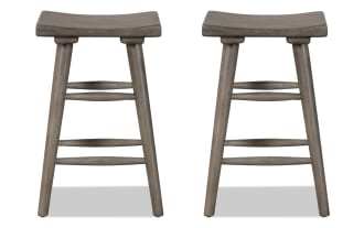 Davison Weathered Gray Backless Counter Height Stool (Set of 2)