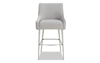 Giselle Light Gray Solid Back Counter Height Stool