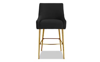 Giselle Black Solid Back Counter Height Stool