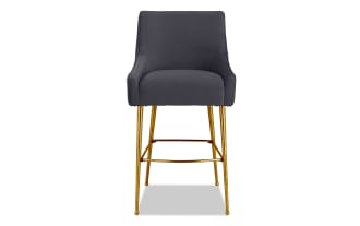 Giselle Dark Gray Solid Back Counter Height Stool