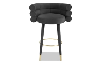 Marne Black Upholstered Bar Height Stool
