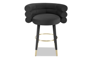 Marne Black Upholstered Counter Height Stool