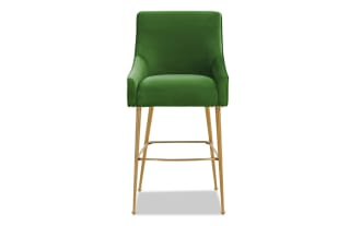 Giselle Green Solid Back Counter Height Stool