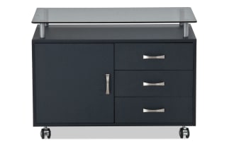 Rhett Black 3 Drawer File Cabinet